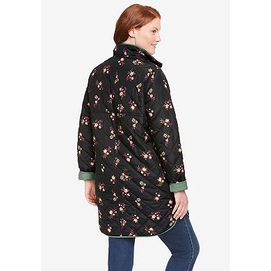 Woman Within Plus Size Reversible Quilted Barn Jacket