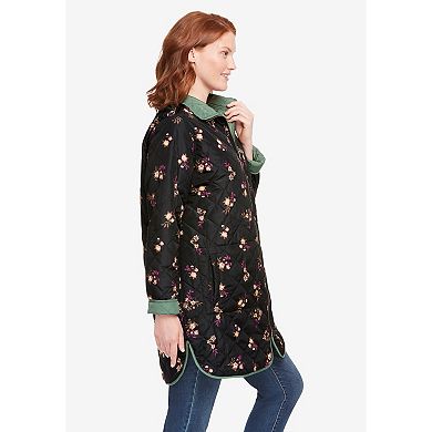 Woman Within Plus Size Reversible Quilted Barn Jacket
