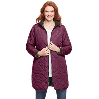 Woman Within Plus Size Reversible Quilted Barn Jacket