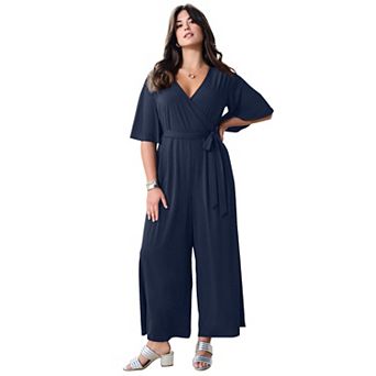 Roaman's Women's Plus Size Ultrasmooth Jumpsuit