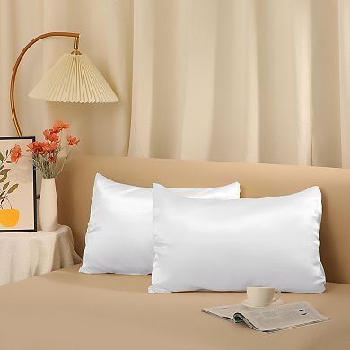 Satin Pillowcase Set of 4 Soft for Skin with Envelope Closure, Standard (20"x26")