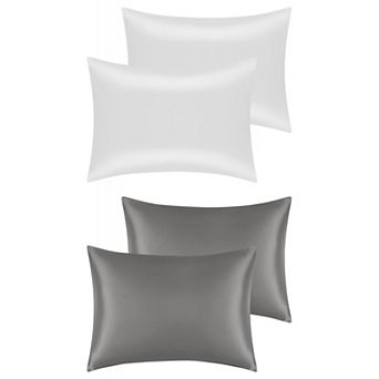 Satin Pillowcase Set of 4 Soft for Skin with Envelope Closure, Standard (20"x26")