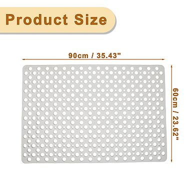 Bathtub Shower Mat, Bath Mat with Drain Hole and Suction Cups, Bath Mat for Tub