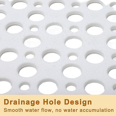 Bathtub Shower Mat, Bath Mat with Drain Hole and Suction Cups, Bath Mat for Tub