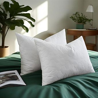Unikome Quilted Goose Down Feather Pillow Soft and Supportive 2 Pack Bed Pillow