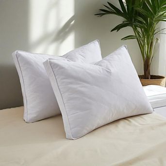 Unikome Double Pack Goose Down Feather Gusseted Pillow Soft and Supportive Comfort