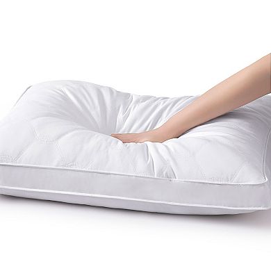 Unikome Double Pack Goose Down Feather Gusseted Pillow Soft and Supportive Comfort