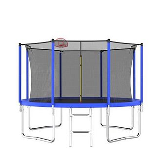 12FT Trampoline for Kids Adults with Basketball Hoop Trampolines with Safety Enclosure