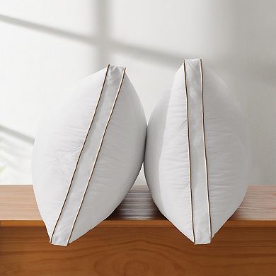 Unikome Goose Down Feather Bed Pillow Set of 2, Medium Support