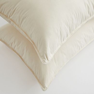 Unikome 75% White Down 4-Layer Cotton Bed Pillow Set of 2 for Luxurious Comfort