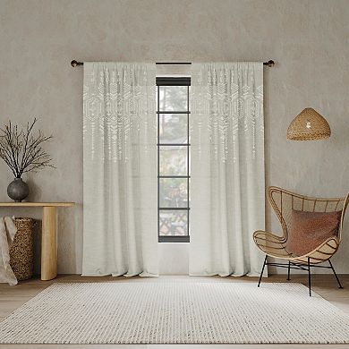 Indigo Road by Egypt Sherrod Palo Global Embroidery Semi-Sheer Curtain Panel