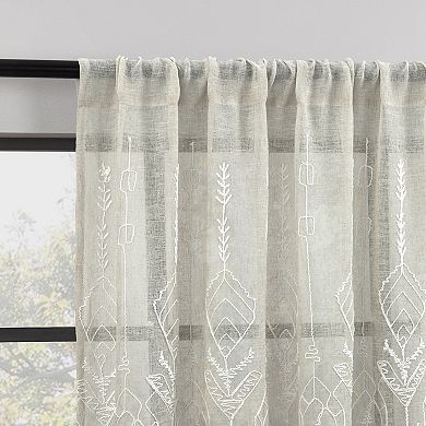 Indigo Road by Egypt Sherrod Palo Global Embroidery Semi-Sheer Curtain Panel