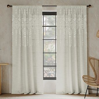 Indigo Road by Egypt Sherrod Palo Global Embroidery Semi-Sheer Curtain Panel