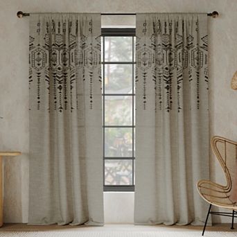 Indigo Road by Egypt Sherrod Palo Global Embroidery Semi-Sheer Curtain Panel