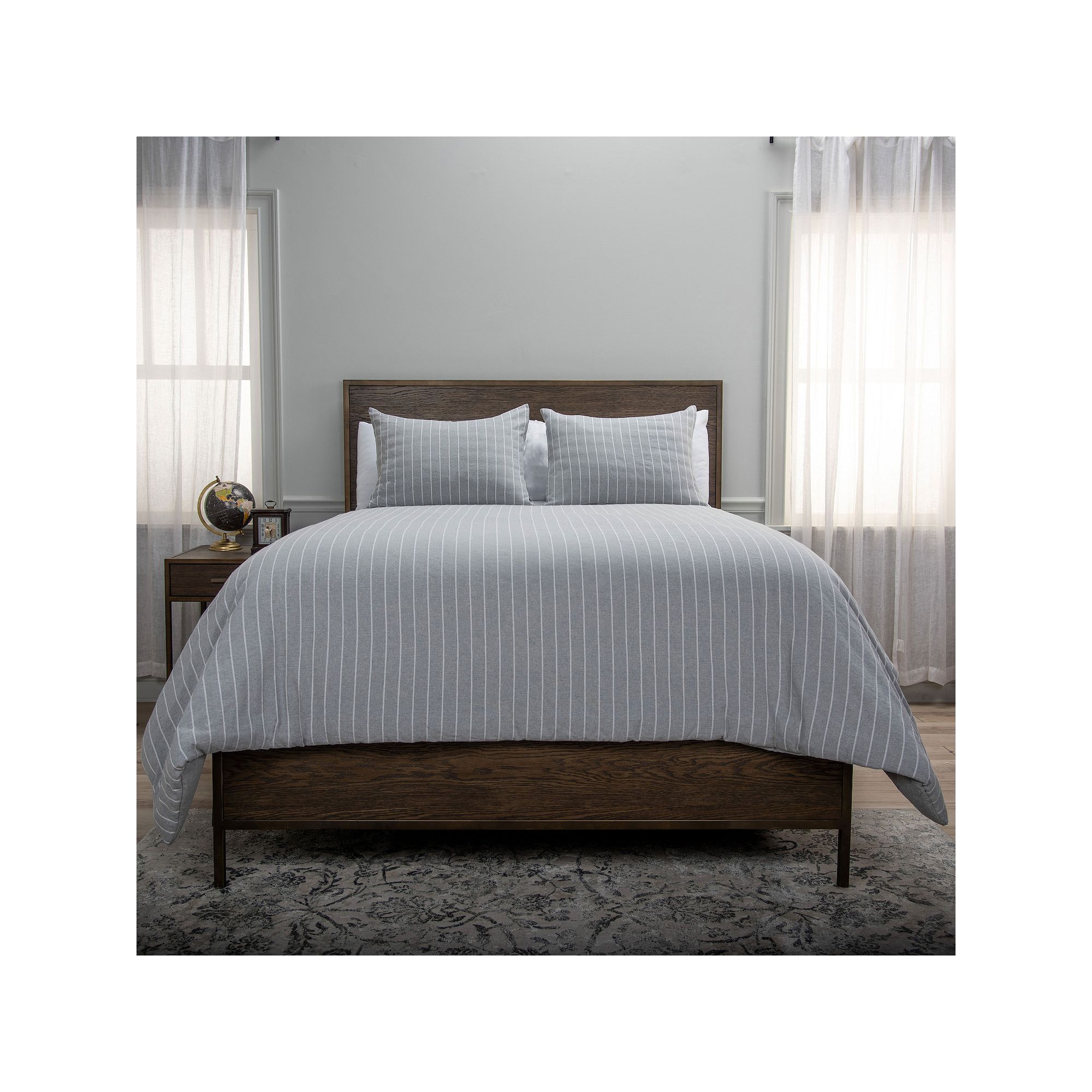 Rizzy Home Willow Lane 3-Piece Comforter Set with Shams, Gray