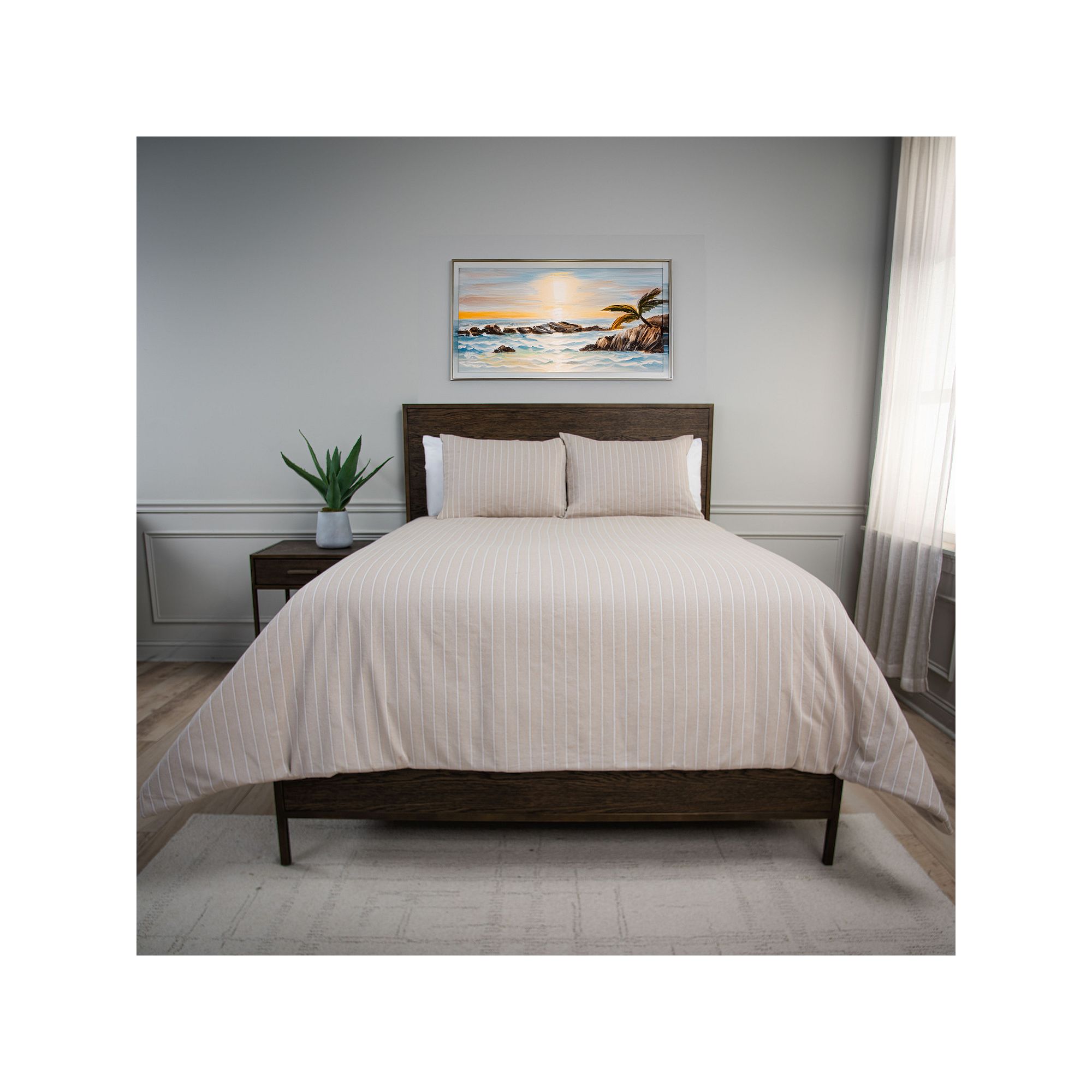 Rizzy Home Willow Lane 3-Piece Comforter Set with Shams, Natural Beige