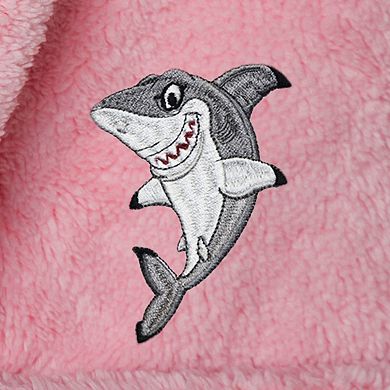Kids Linum Home Textiles Shark Super Plush Double Brushed Hooded Bathrobe