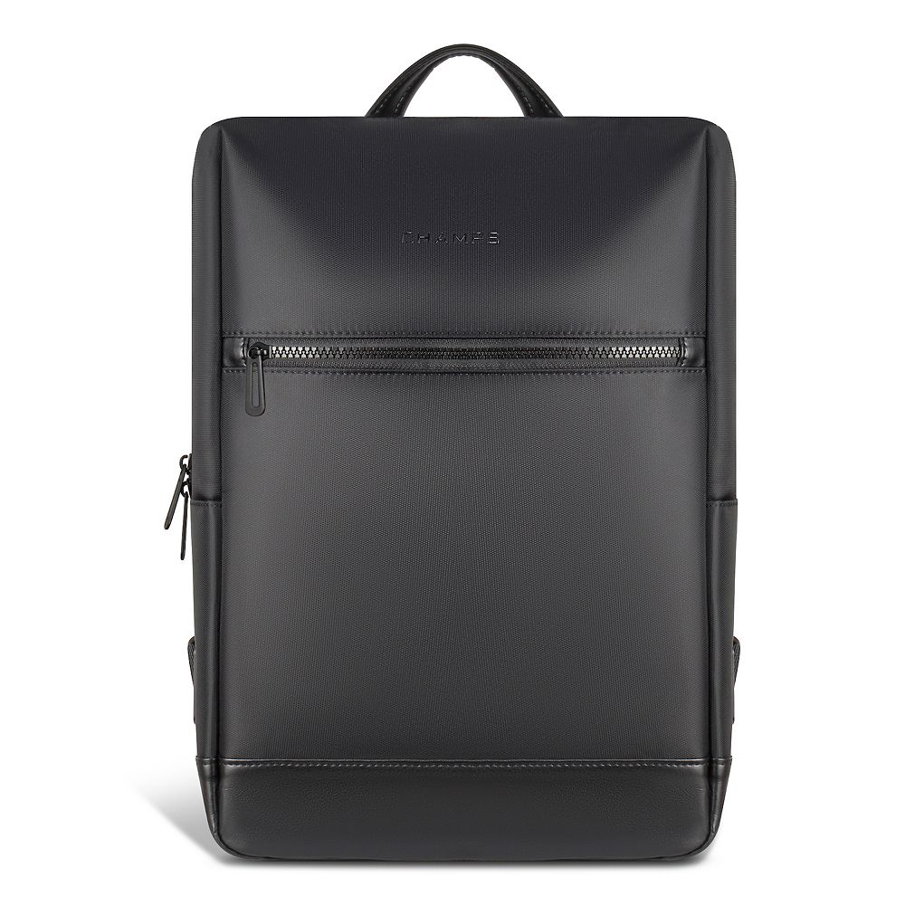 black and grey leather backpack laptop bag For Men | 16