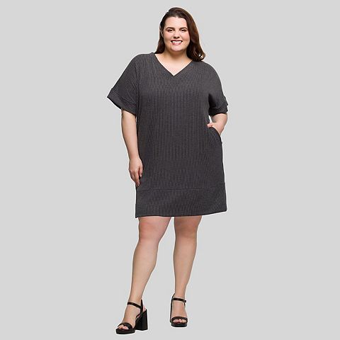 Женские платья 24Seven Plus Size 24Seven Comfort Apparel V-Neck Pocket T-Shirt Dress