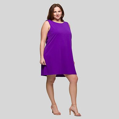 Plus Size 24Seven Comfort Apparel Sleeveless Mini Shift Dress