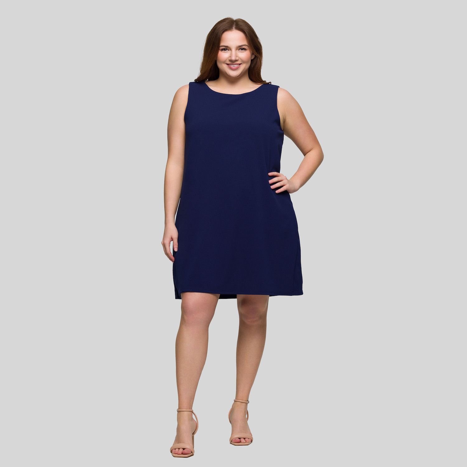 Женские платья 24Seven Comfort Apparel Plus Size 24Seven Comfort Apparel Sleeveless Mini Shift Dress