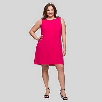Plus Size 24Seven Comfort Apparel Sleeveless Mini Shift Dress