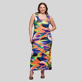 Plus Size 24Seven Comfort Apparel Razorback Tank Maxi Dress