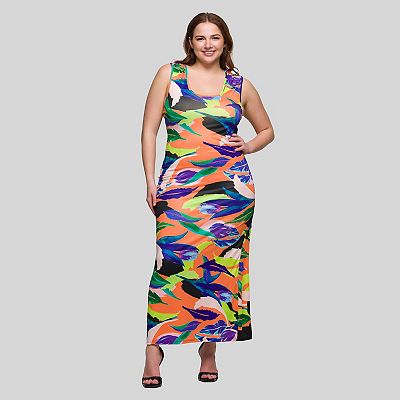 plus size tank maxi dress Plus Size American Flag All Over Print Tank Maxi Dress