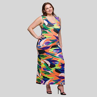 Plus Size 24Seven Comfort Apparel Razorback Tank Maxi Dress