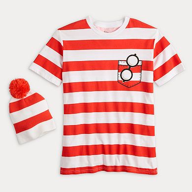 Men's Where's Waldo Halloween Graphic Tee & Beanie Set