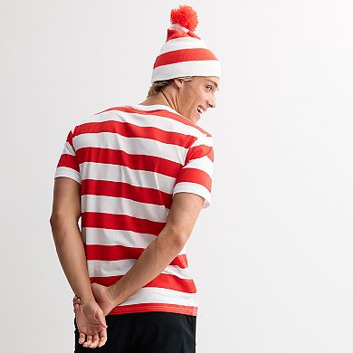 Men's Where's Waldo Halloween Graphic Tee & Beanie Set