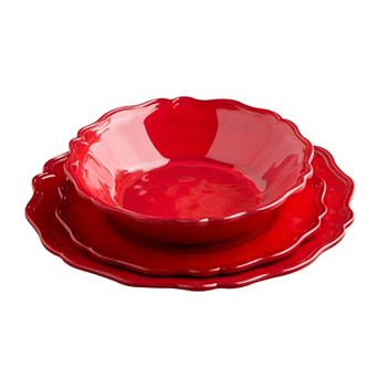 Certified International Isabella Red Melamine 12 pc Dinnerware Set