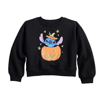 Girls 4-12 Jumping Beans® Disney's Stitch Halloween Boxy Crew Sweatshirt