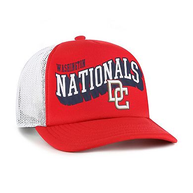 Men's '47 Red Washington Nationals Meander Foam Trucker Snapback Hat