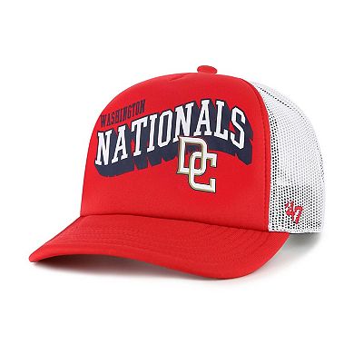 Men's '47 Red Washington Nationals Meander Foam Trucker Snapback Hat