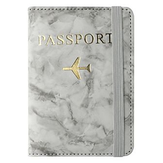 Marble Leather Passport Holder