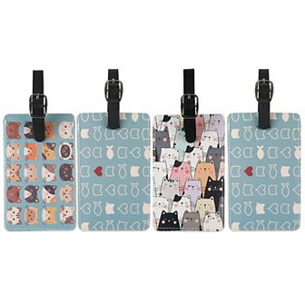 Leather 4 pk Luggage Tag