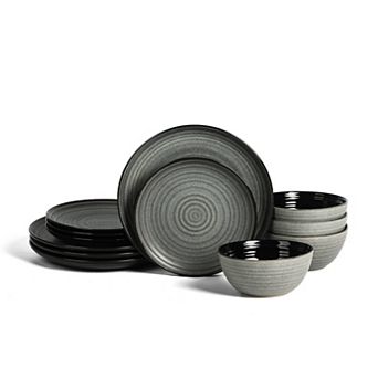 Stone Lain Dua 12 pc Stoneware Round Dinnerware Set
