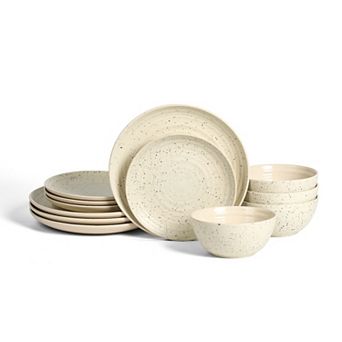 Stone Lain Dua 12 pc Stoneware Round Dinnerware Set