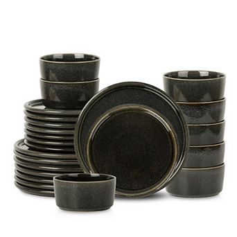 Stone Lain Eden 24 pc Stoneware Round Dinnerware Set