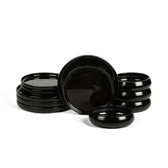 Stone Lain Lagoon 12 pc Stoneware Round Dinnerware Set