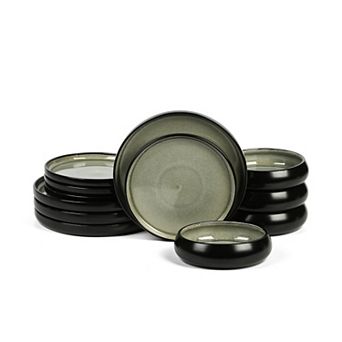 Stone Lain Lagoon 12 pc Stoneware Round Dinnerware Set