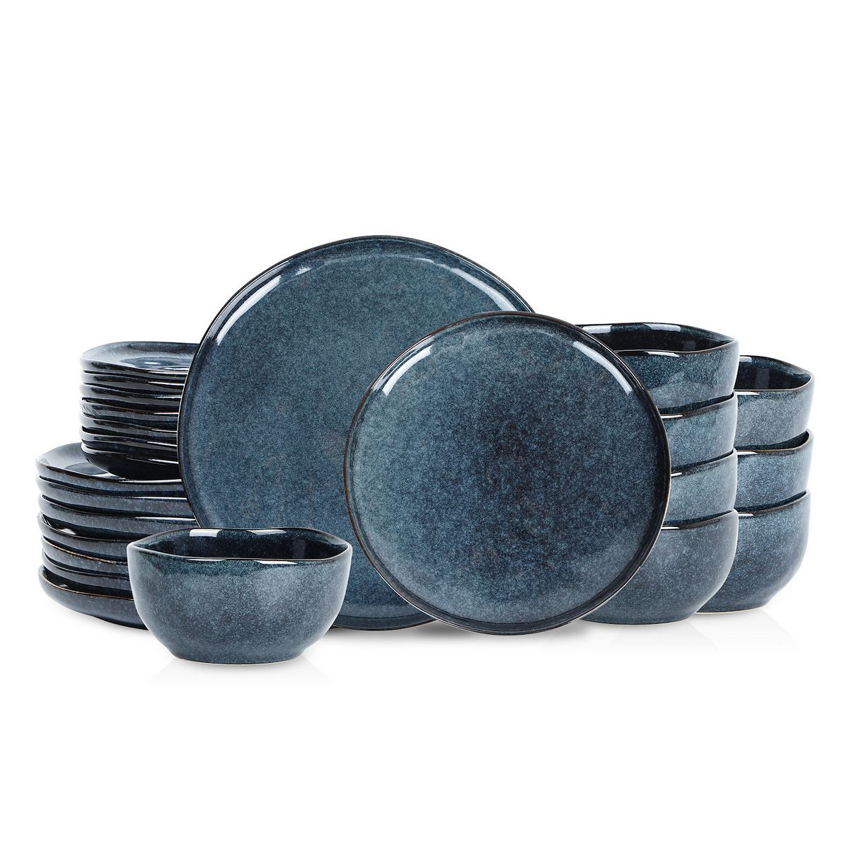 Stone Lain Mirella 24-pc. Stoneware Round Dinnerware Set - Blue