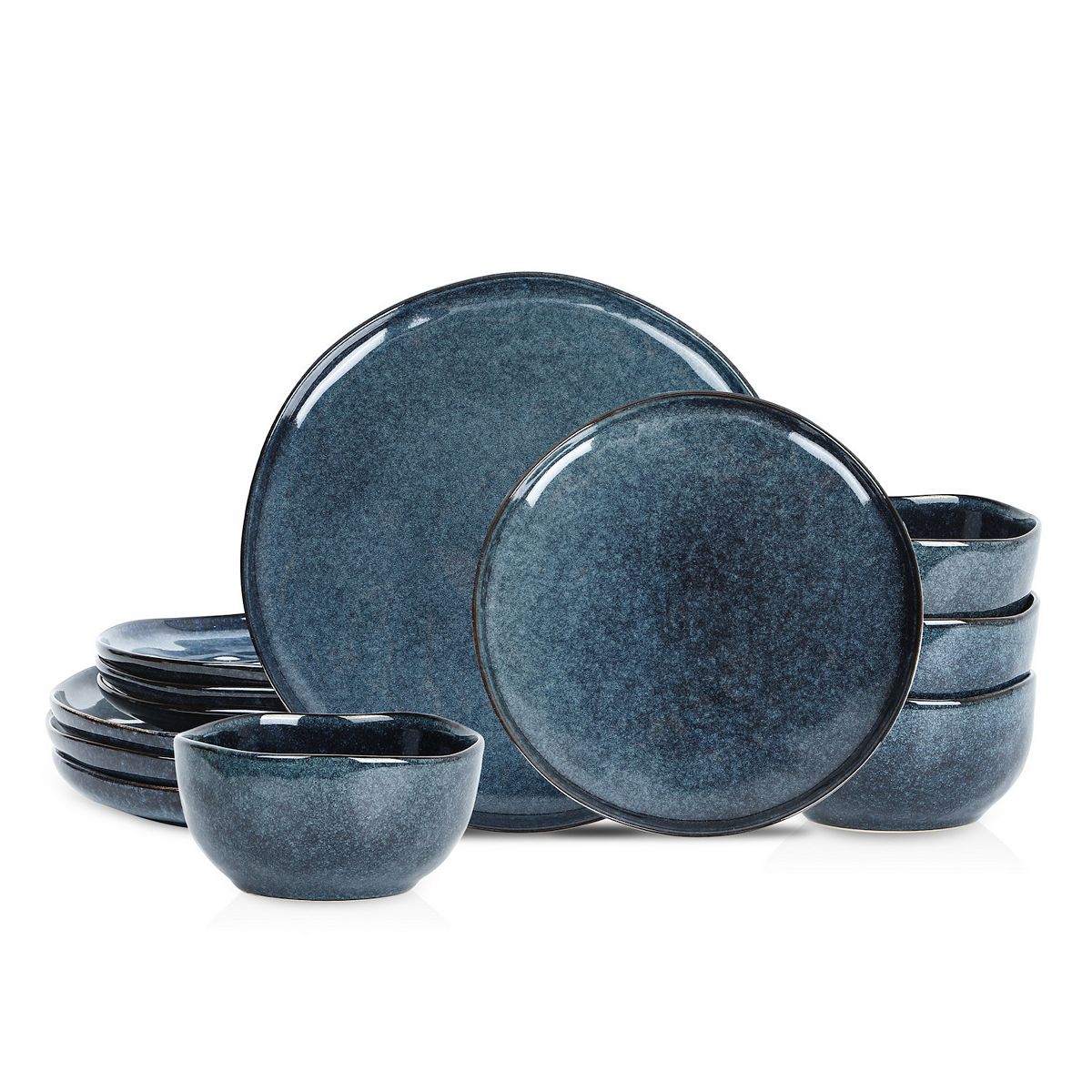 Stone Lain Mirella 12-pc. Stoneware Round Dinnerware Set - Blue