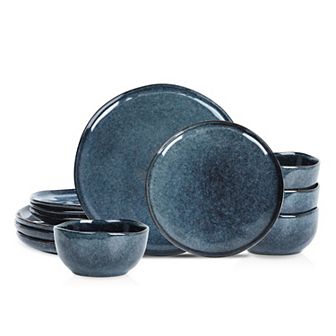 Stone Lain Mirella 12 pc Stoneware Round Dinnerware Set