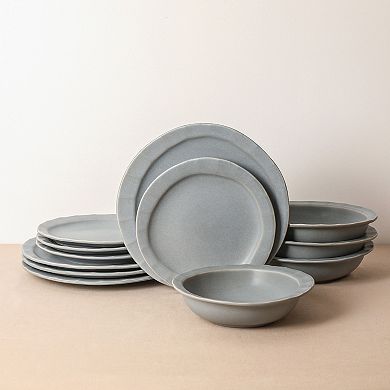 Stone Lain Oasis 12-pc. Textured Stoneware Dinnerware Set