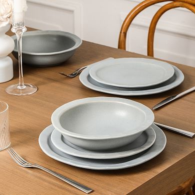 Stone Lain Oasis 12-pc. Textured Stoneware Dinnerware Set
