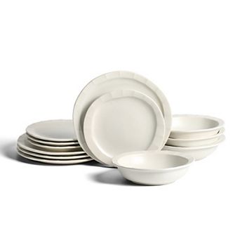 Stone Lain Oasis 12 pc Textured Stoneware Dinnerware Set
