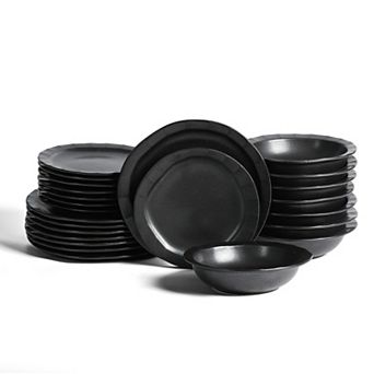Stone Lain Oasis 24 pc Textured Stoneware Dinnerware Set