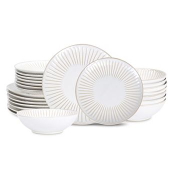 Stone Lain Linea 24 pc Stoneware Round Dinnerware Set
